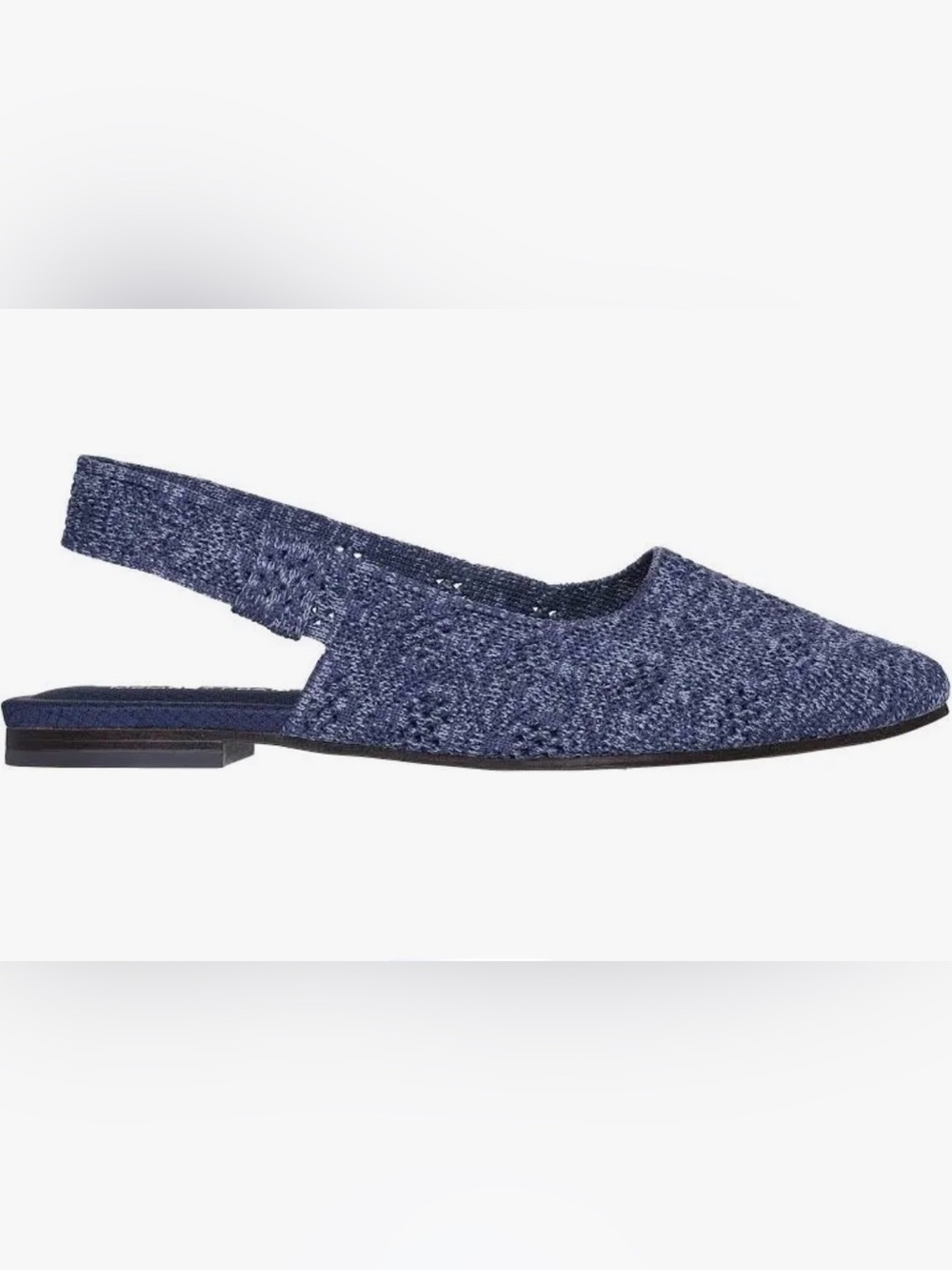 Skechers Women’s Cleo Snip Sweet Time Knit Slingback Mule Flats, Navy, Size 11